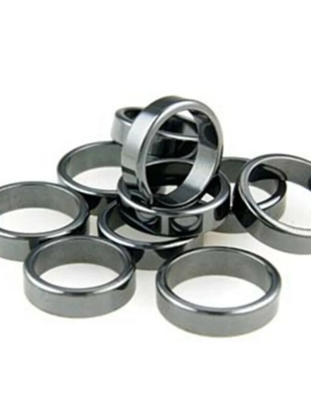 Wholesale 10 Gunmetal Hematite Minimalist 6mm Flat Wide Band Unisex Finger Rings